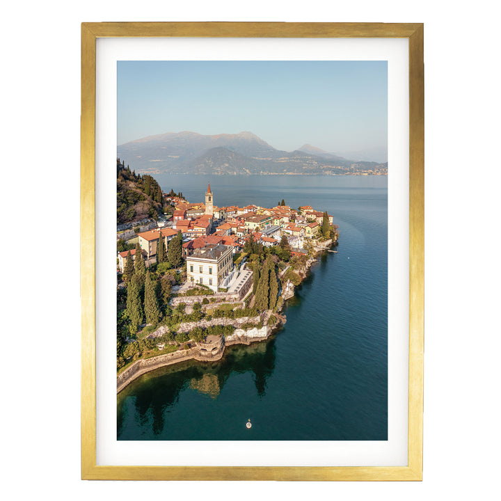 Varenna, Lake Como II, Italy – fine art print in a gold frame with white mat