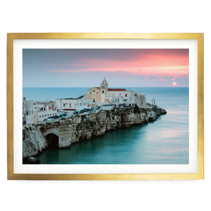 Vieste, Puglia II, Italy – fine art print in a gold frame with white mat