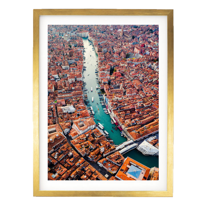 Grand Canal, Venice, Italy – fine art print in a gold frame with white mat