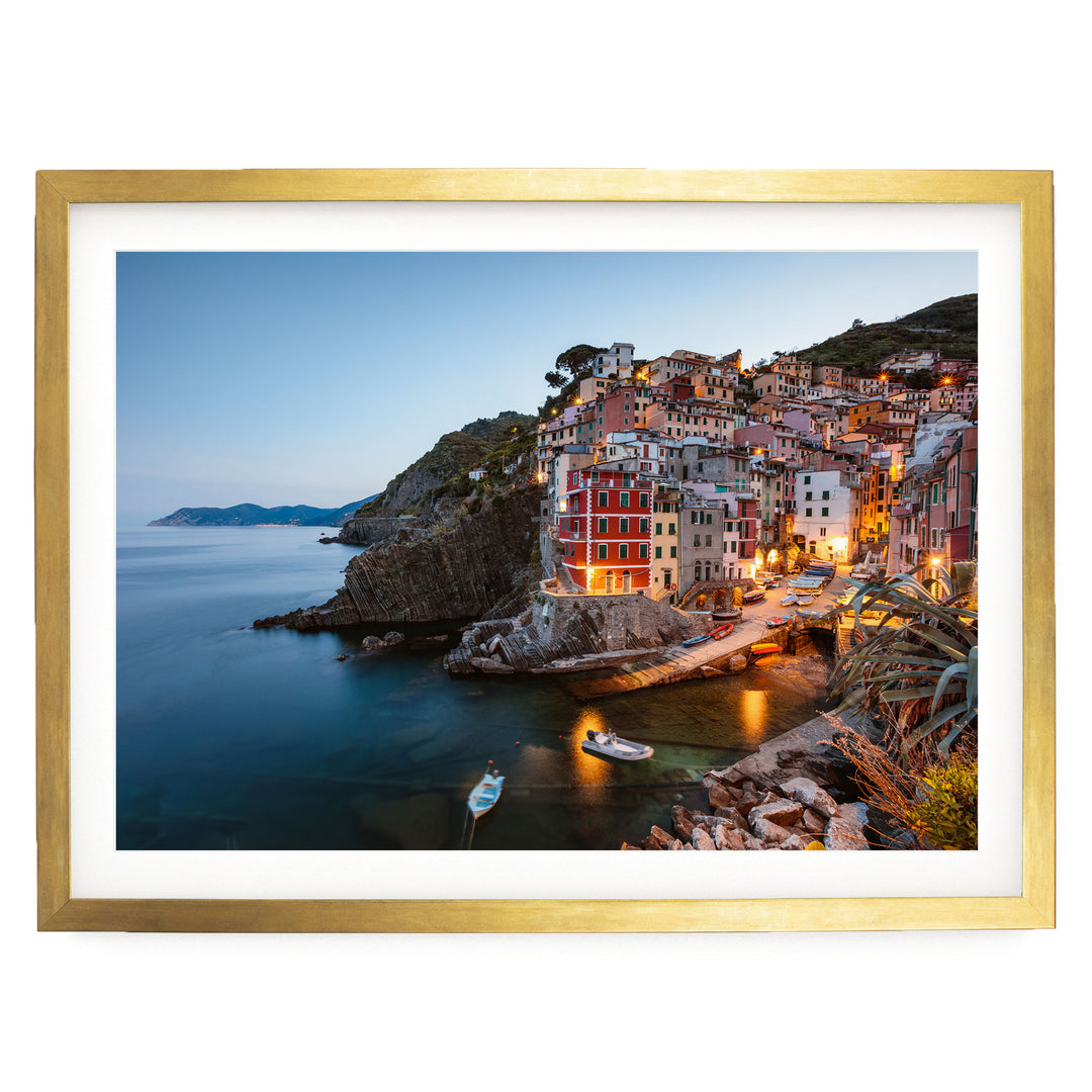 Riomaggiore, Cinque Terre, Italy – fine art print in a gold frame with white mat