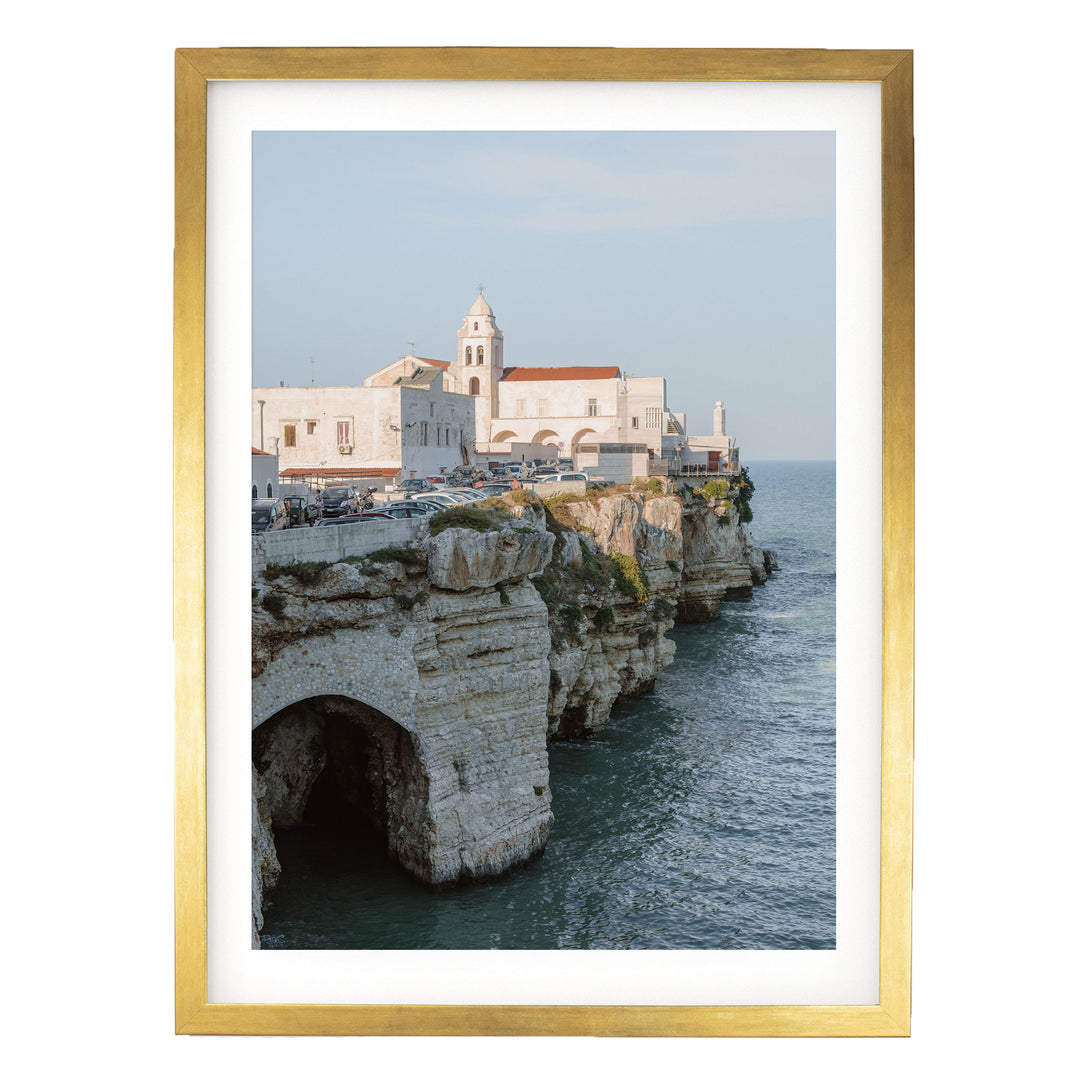 Vieste, Puglia I, Italy – fine art print in a gold frame with white mat