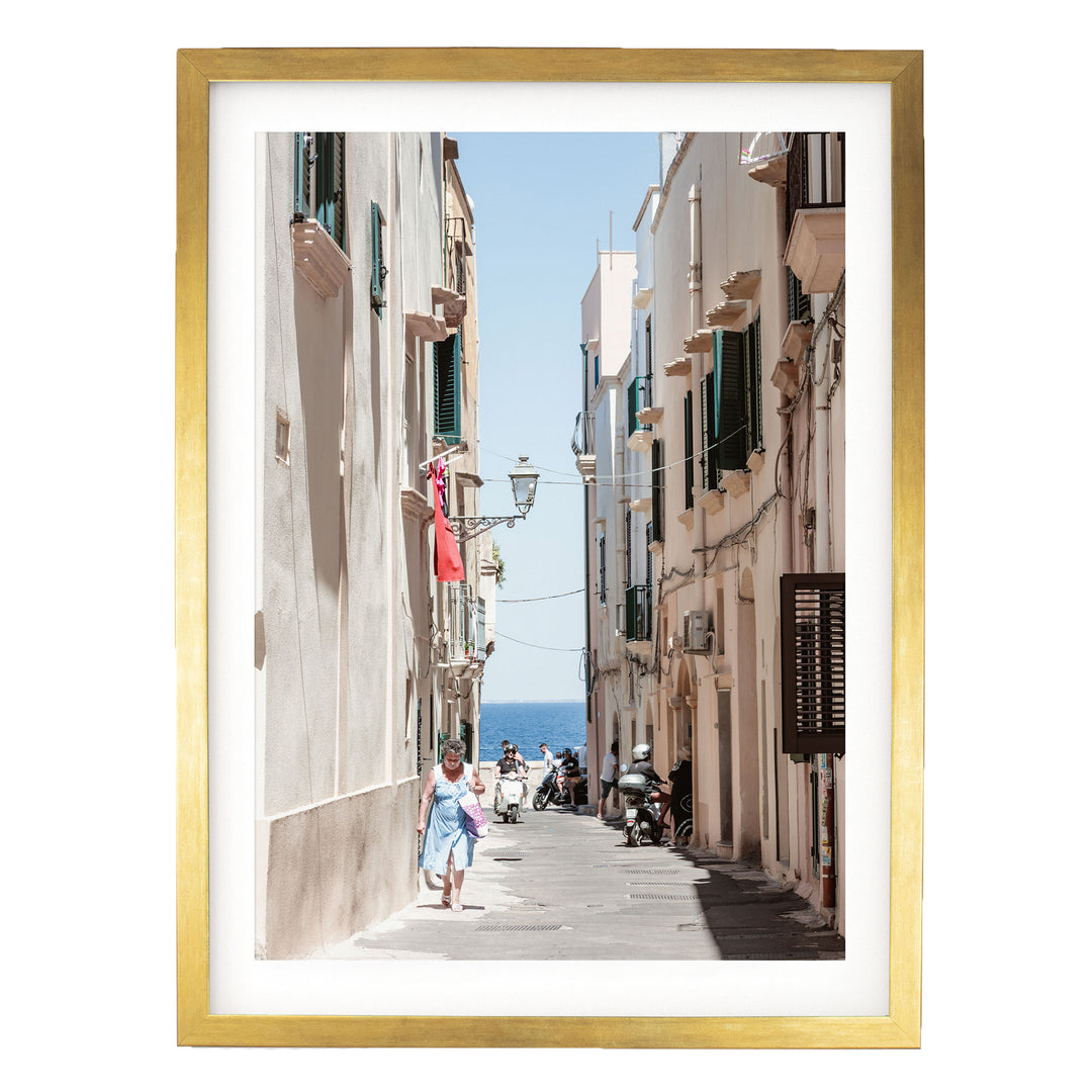 Gallipoli, Puglia, Italy – fine art print in a gold frame with white mat