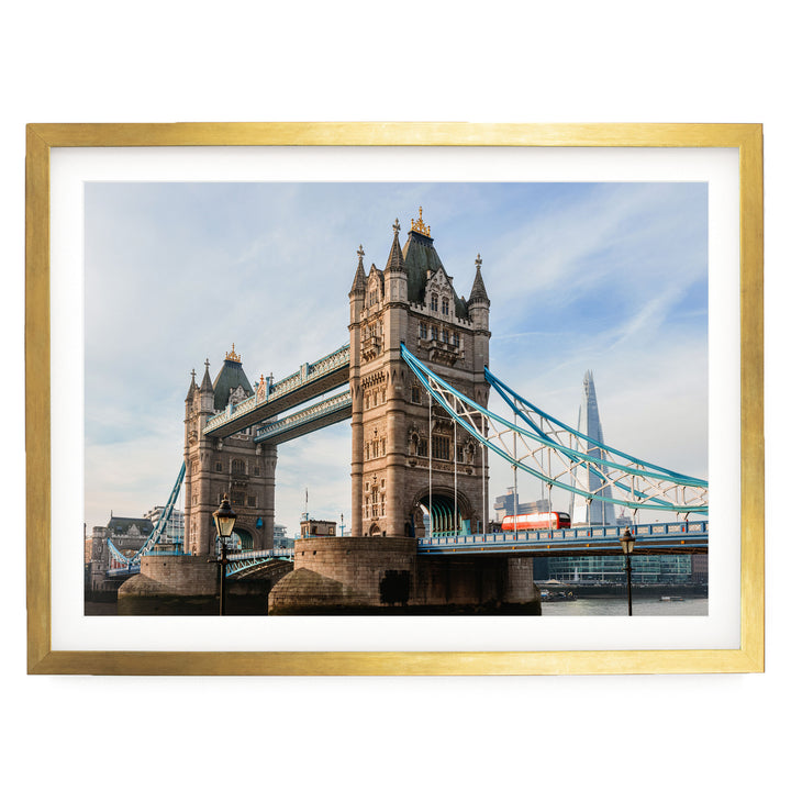 London Icons, England – fine art print in a gold frame with white mat