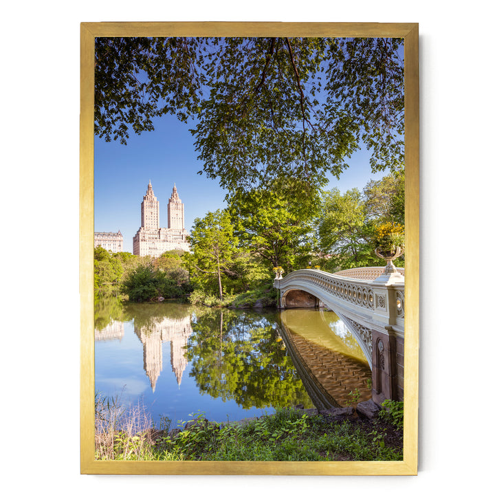 Central Park in Spring, New York City – fine art print in a gold frame, no mat