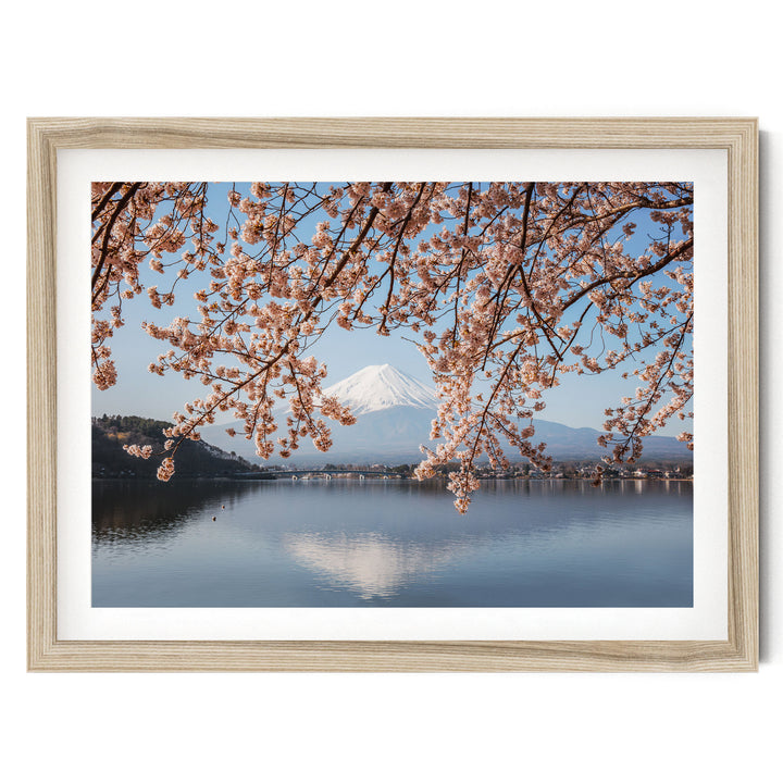 Fuji Five Lakes II, Japan – fine art print in a natural frame with white mat