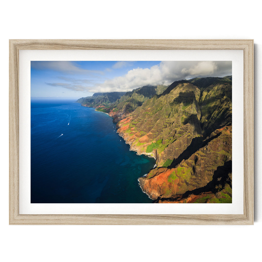 Na Pali Coast I, Kauai, Hawaii – fine art print in a natural frame with white mat
