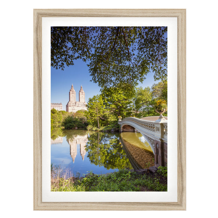 Central Park in Spring, New York City – fine art print in a natural frame with white mat