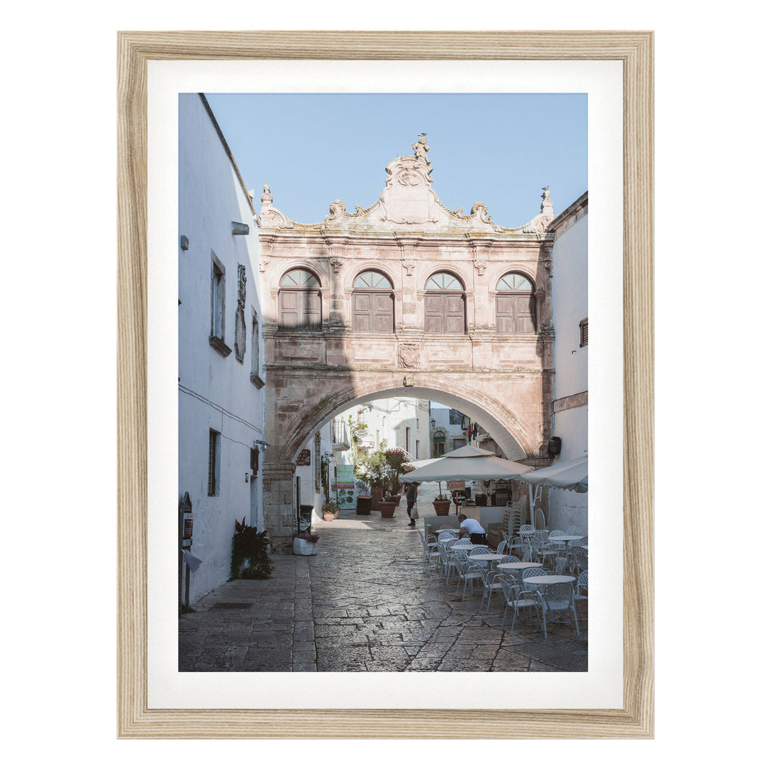Ostuni, Puglia III, Italy – fine art print in a natural frame with white mat