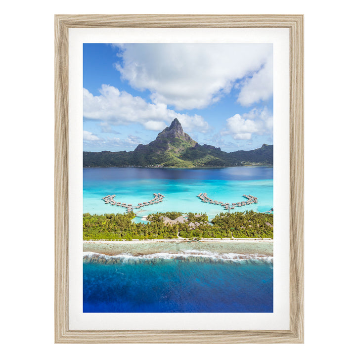Bora Bora Island, French Polynesia – fine art print in a natural frame with white mat