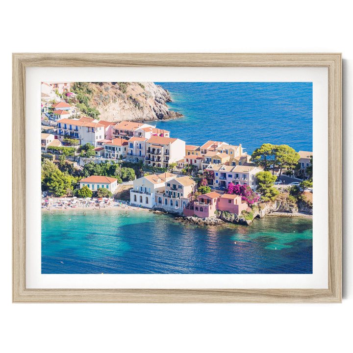 Assos, Kefalonia, Greece – fine art print in a natural frame with white mat