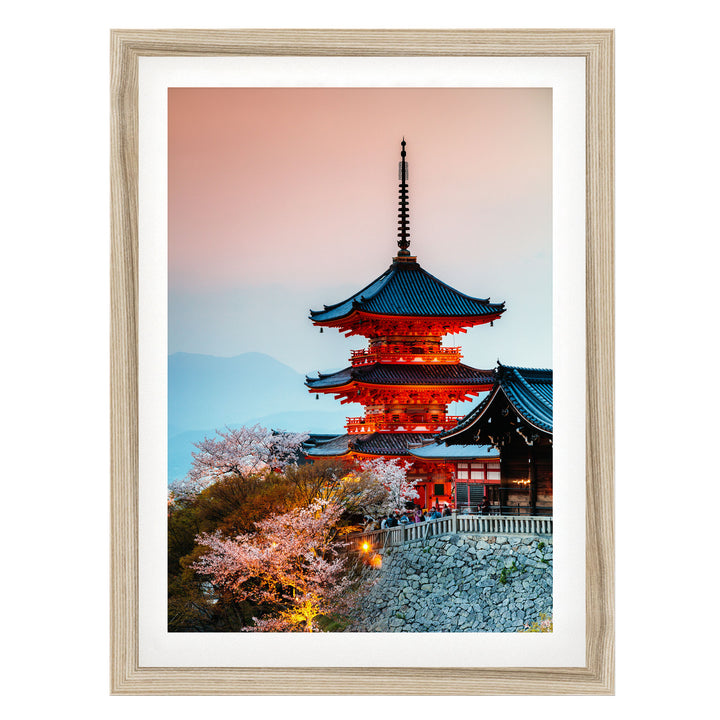 Kiyomizu-dera Temple, Kyoto, Japan – fine art print in a natural frame with white mat
