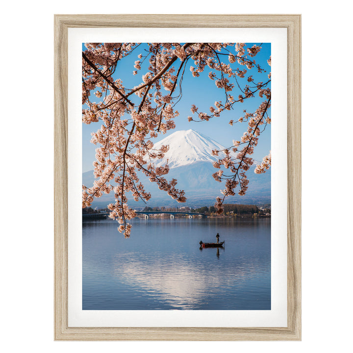 Fuji Five Lakes I, Japan – fine art print in a natural frame with white mat