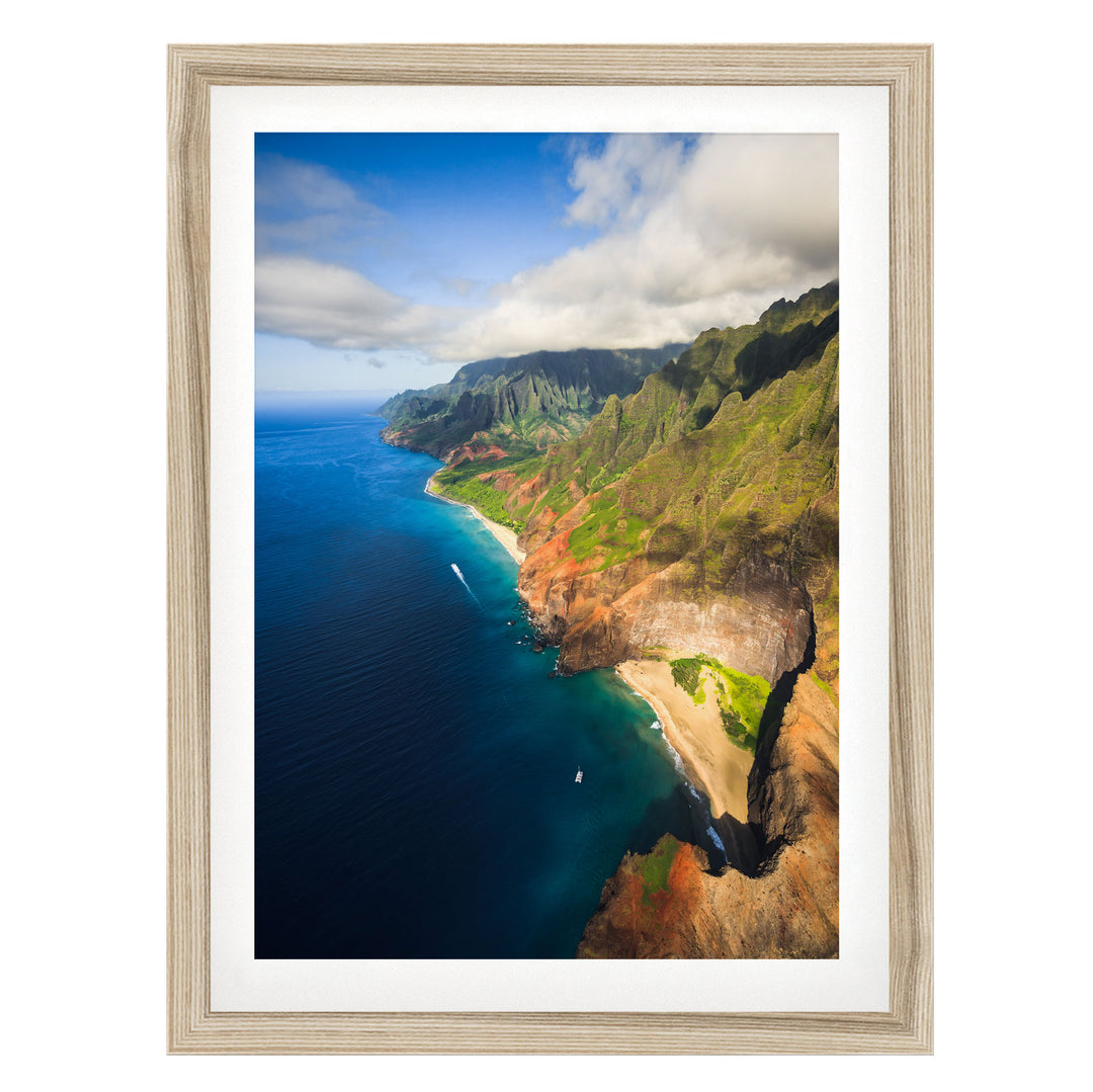 Na Pali Coast II, Kauai, Hawaii – fine art print in a natural frame with white mat