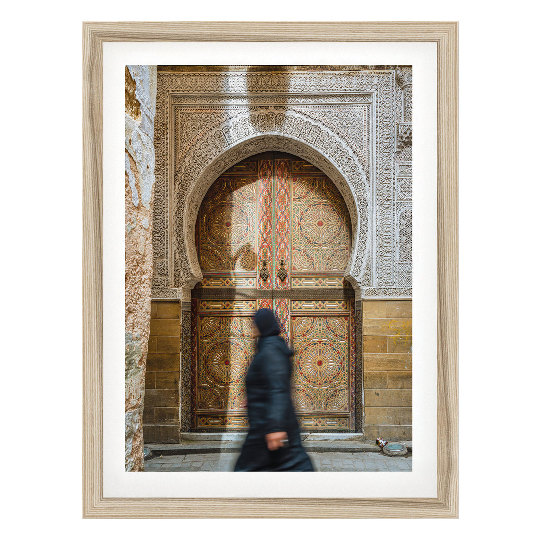At the Medina, Fes, Morocco – fine art print in a natural frame with white mat