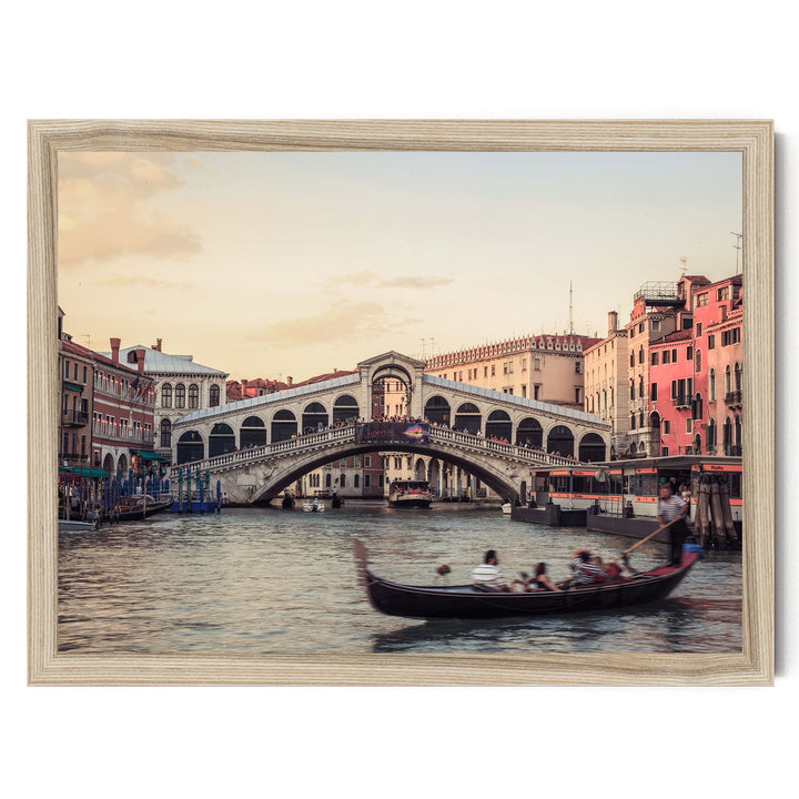 Sunset in Venice, Italy – fine art print in a natural frame, no mat