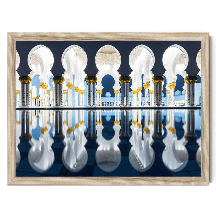 Mosque at Night, Abu Dhabi, UAE – fine art print in a natural frame, no mat