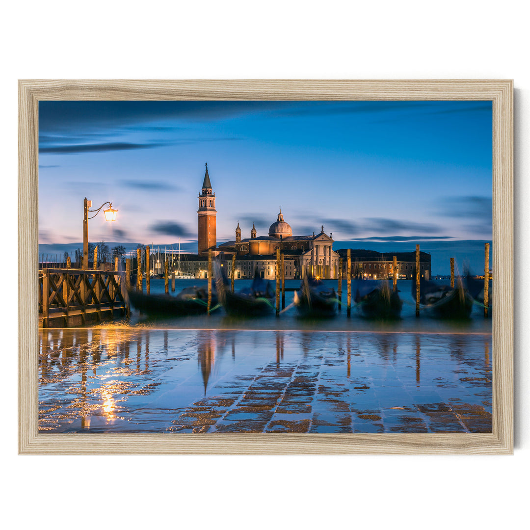 San Marco at Blue Hour, Venice, Italy – fine art print in a natural frame, no mat