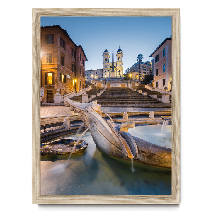 Spanish Steps, Rome II, Italy – fine art print in a natural frame, no mat