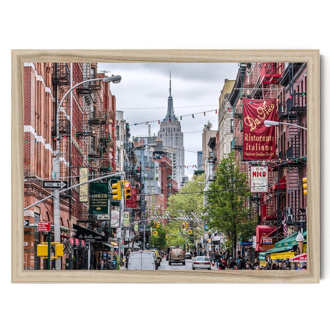 Little Italy, New York City – fine art print in a natural frame, no mat
