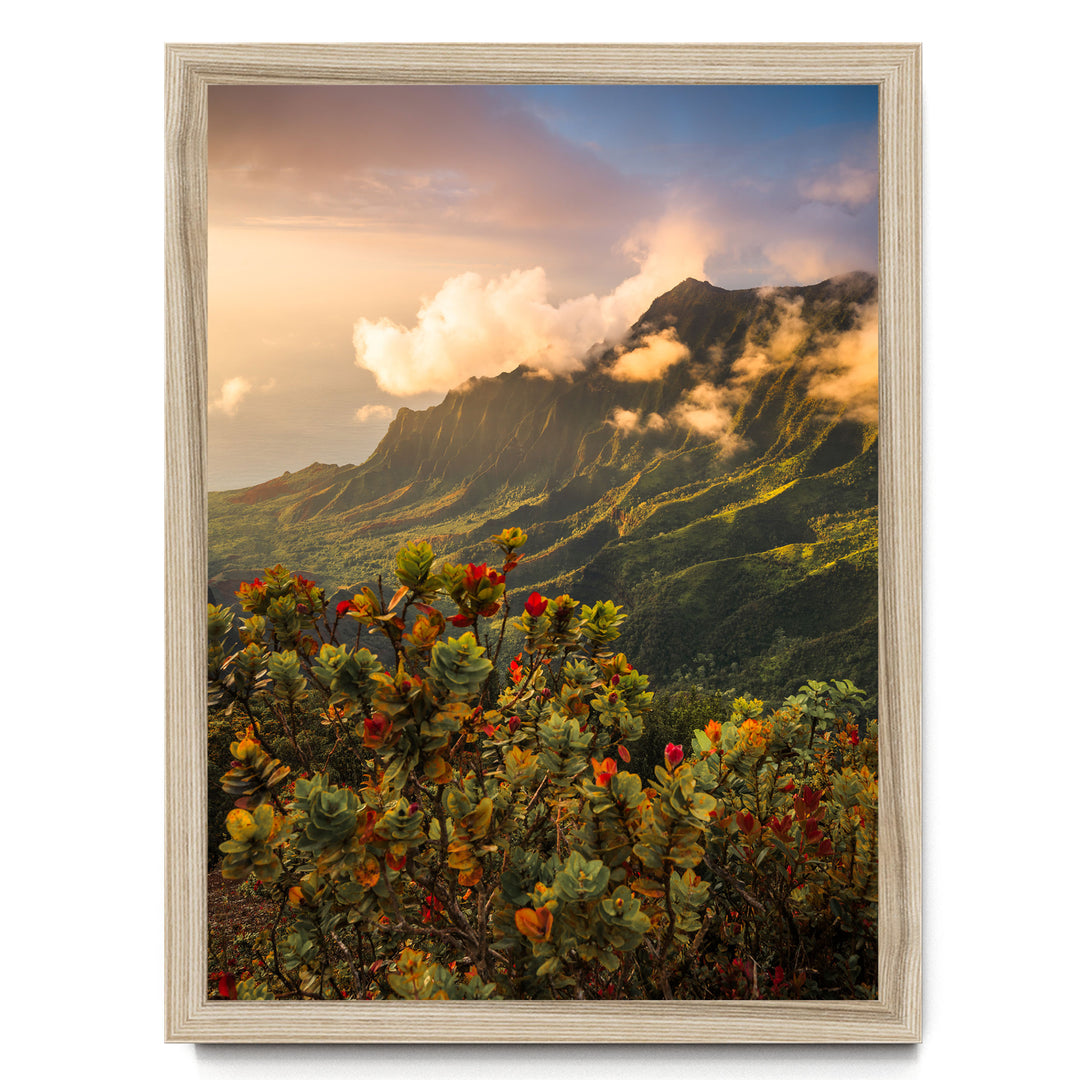 Hawaiian Dream II, Kalalau Valley, Kauai – fine art print in a natural frame, no mat