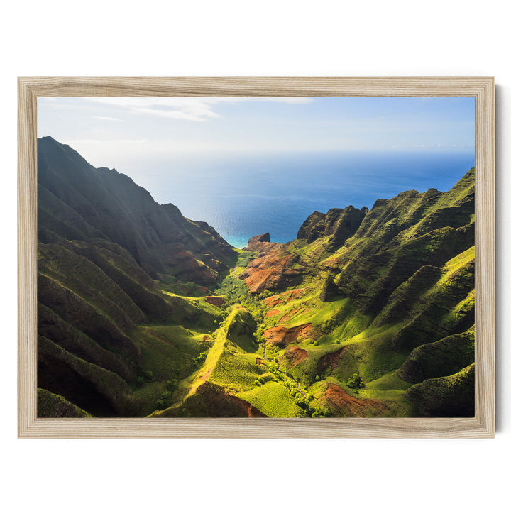 Green Valley, Kauai, Hawaii – fine art print in a natural frame, no mat