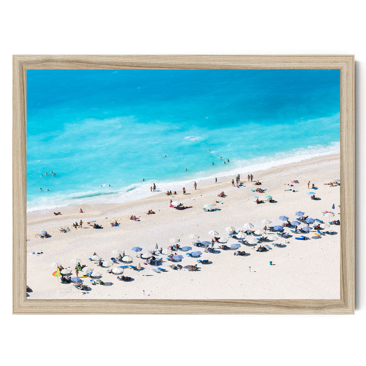 Beach Aerial, Greece I – fine art print in a natural frame, no mat