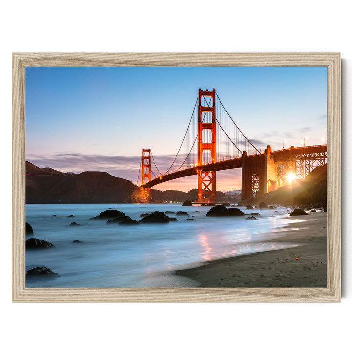 Iconic Golden Gate I, San Francisco, California – fine art print in a natural frame, no mat