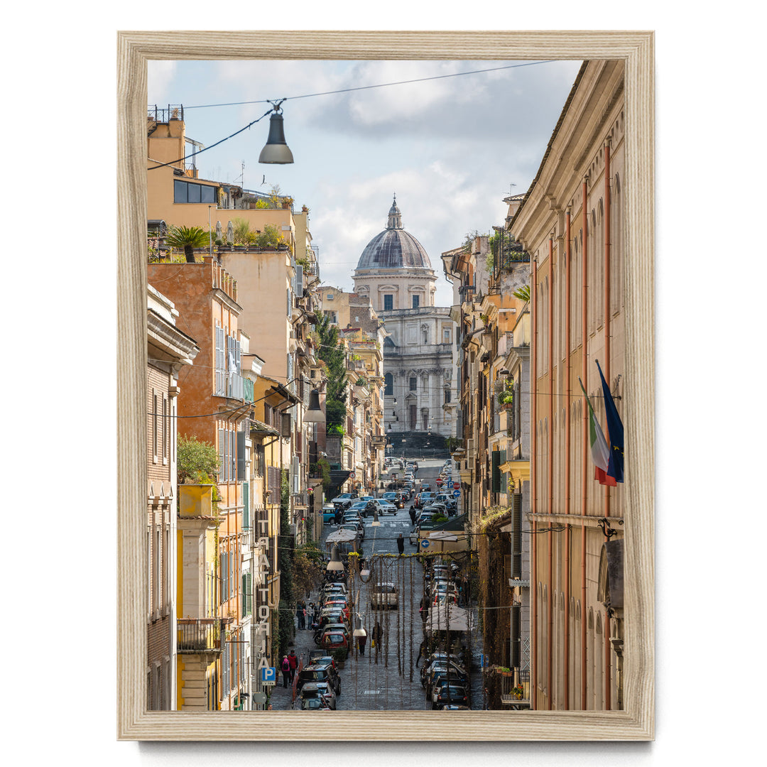Monti Quarter, Rome, Italy – fine art print in a natural frame, no mat