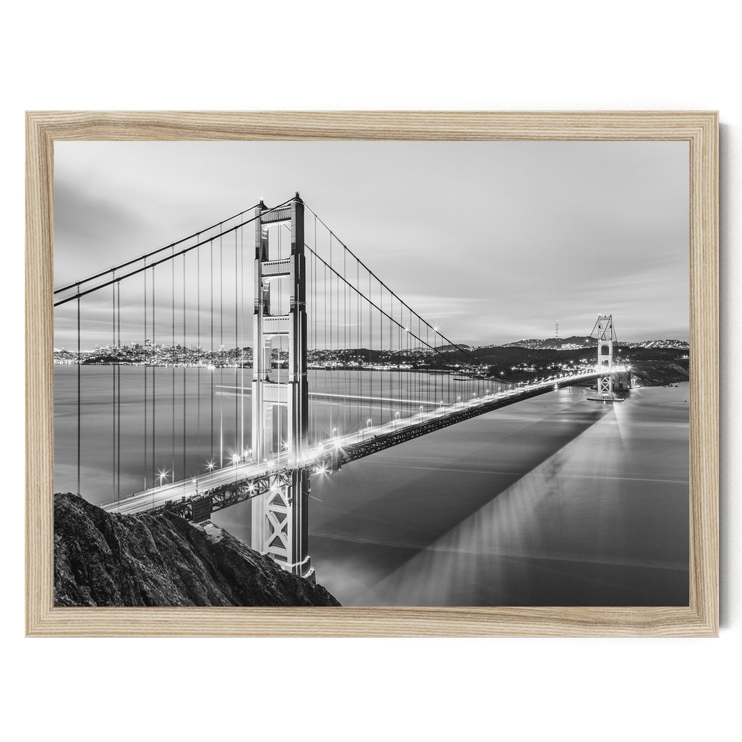 Dawn at the Golden Gate I, San Francisco, California – fine art print in a natural frame, no mat