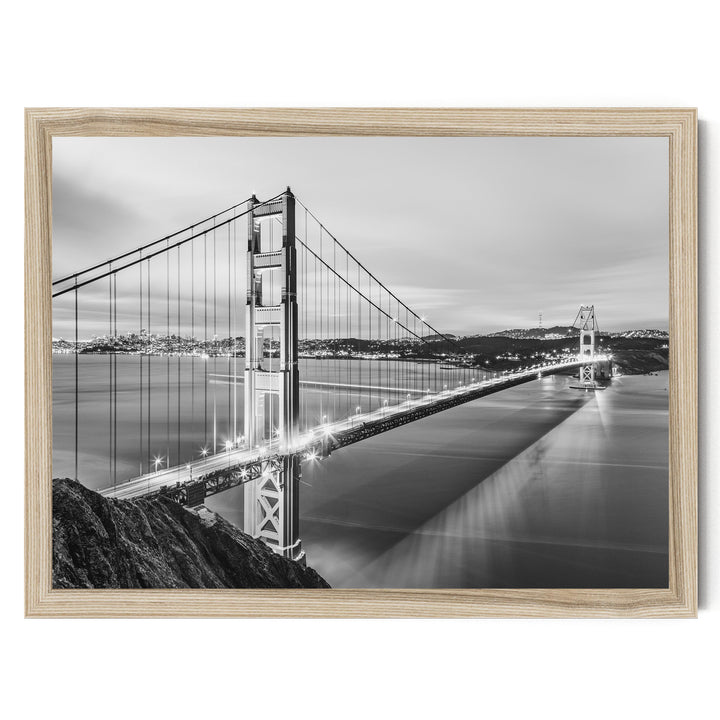 Dawn at the Golden Gate I, San Francisco, California – fine art print in a natural frame, no mat