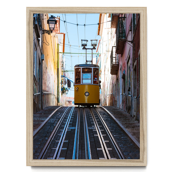 Lisbon Tram II, Portugal – fine art print in a natural frame, no mat