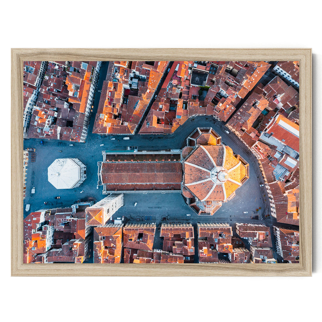 Florence from the Top, Tuscany, Italy – fine art print in a natural frame, no mat