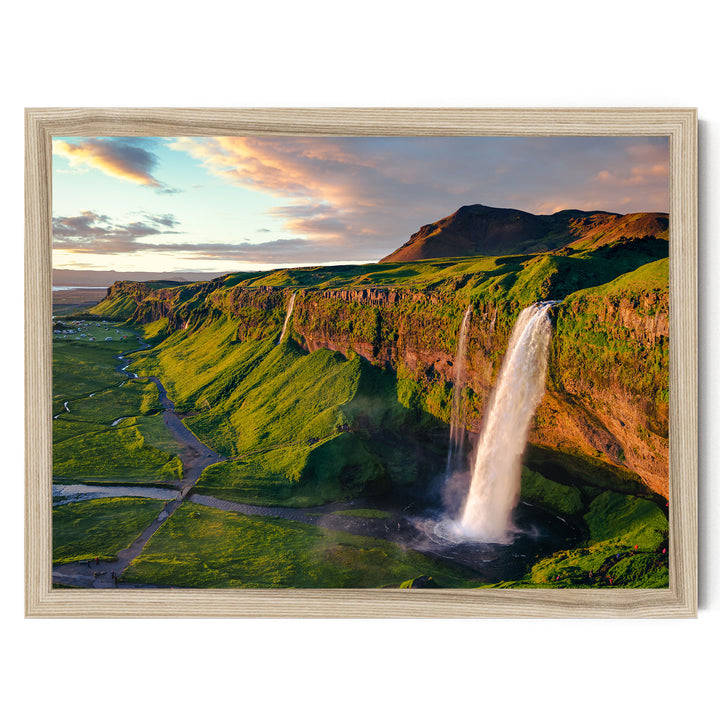 Seljalandsfoss Waterfall, Iceland – fine art print in a natural frame, no mat