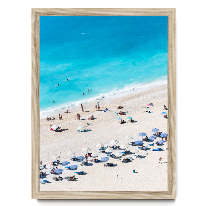 Beach Aerial, Greece II – fine art print in a natural frame, no mat