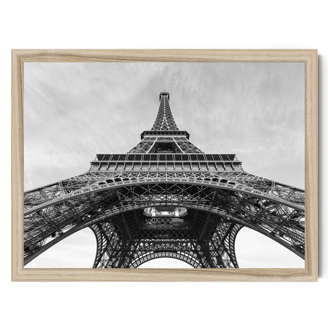Under the Eiffel Tower, Paris, France – fine art print in a natural frame, no mat