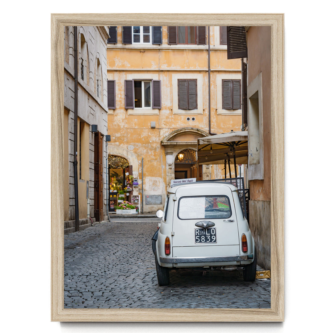Alleys of Rome III, Italy – fine art print in a natural frame, no mat