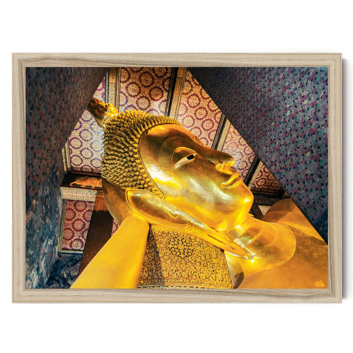 Reclining Buddha, Bangkok, Thailand – fine art print in a natural frame, no mat