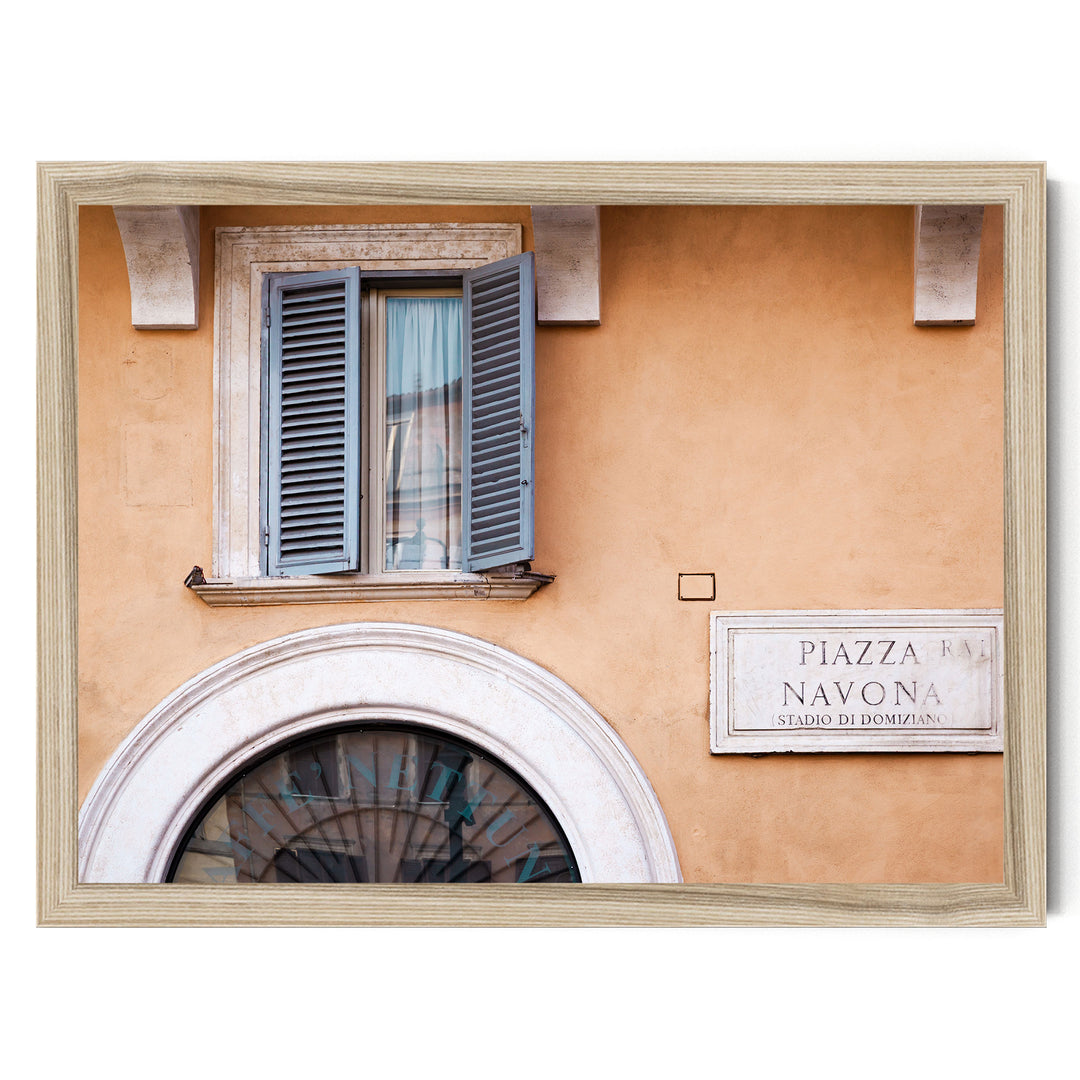 Piazza Navona, Rome, Italy – fine art print in a natural frame, no mat