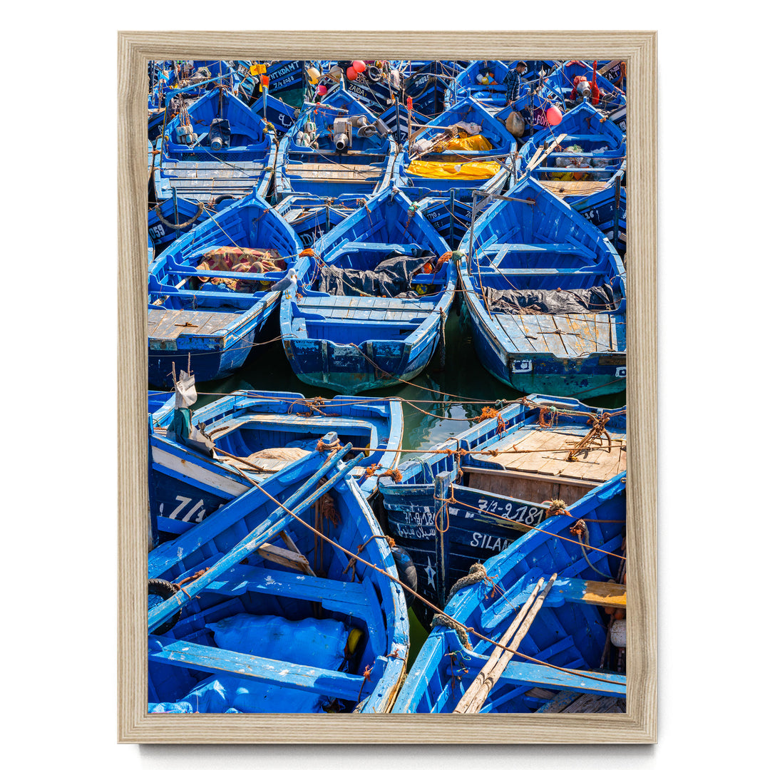 Fishing Boats, Essaouira, Morocco – fine art print in a natural frame, no mat