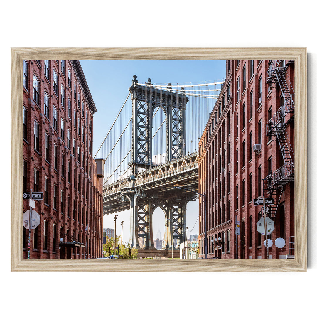 Manhattan Bridge, New York City – fine art print in a natural frame, no mat