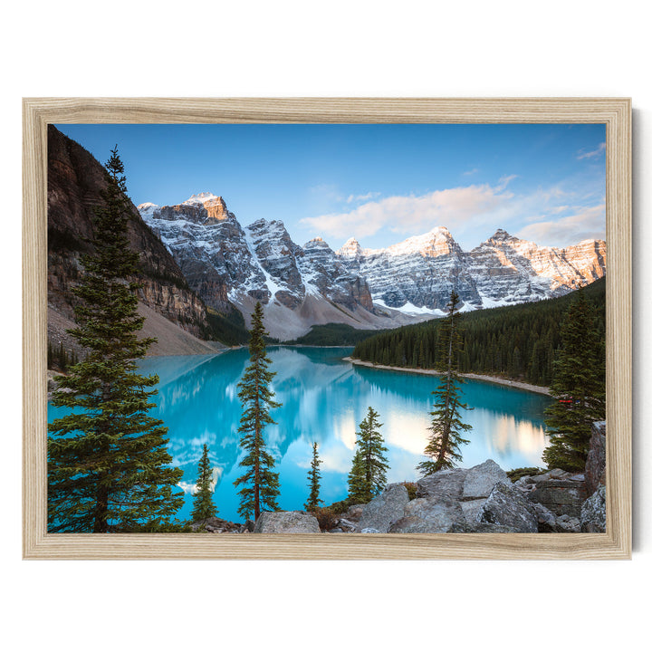 Moraine Lake I, Banff, Canada – fine art print in a natural frame, no mat