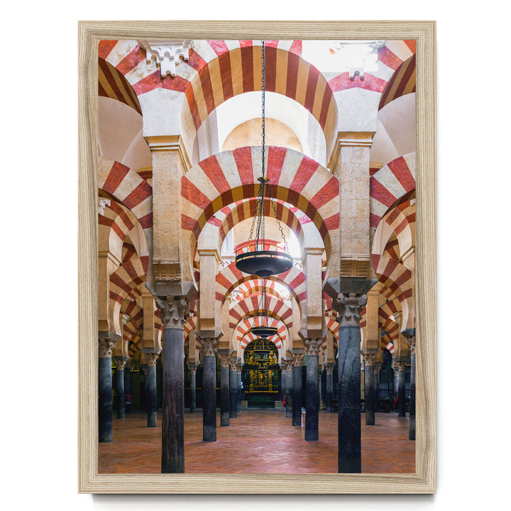 Moorish Arches I, Mezquita, Córdoba, Spain – fine art print in a natural frame, no mat