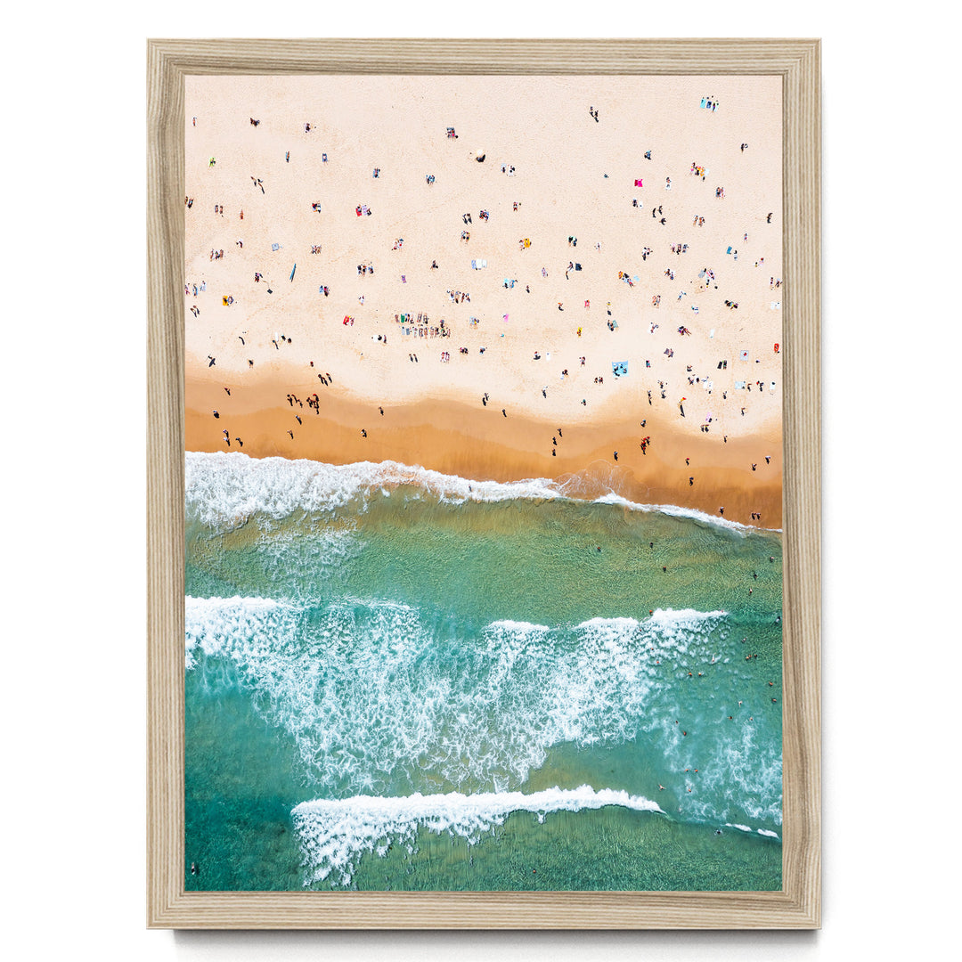 Bondi Beach Aerial I, Sydney, Australia – fine art print in a natural frame, no mat