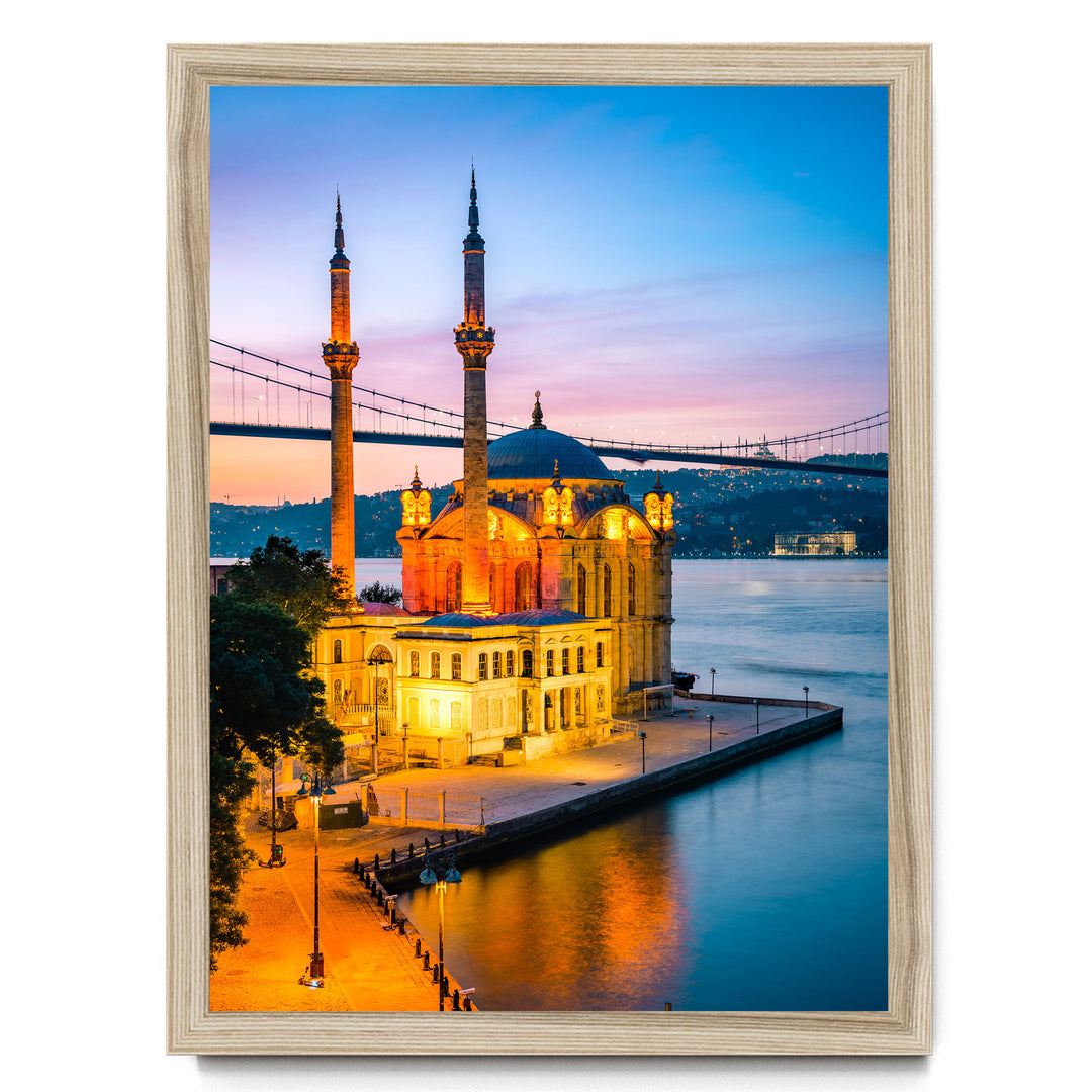 Dawn in Istanbul, Turkey – fine art print in a natural frame, no mat
