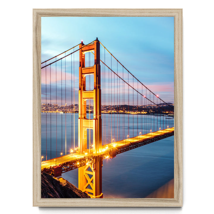 Dawn at the Golden Gate II, San Francisco, California – fine art print in a natural frame, no mat
