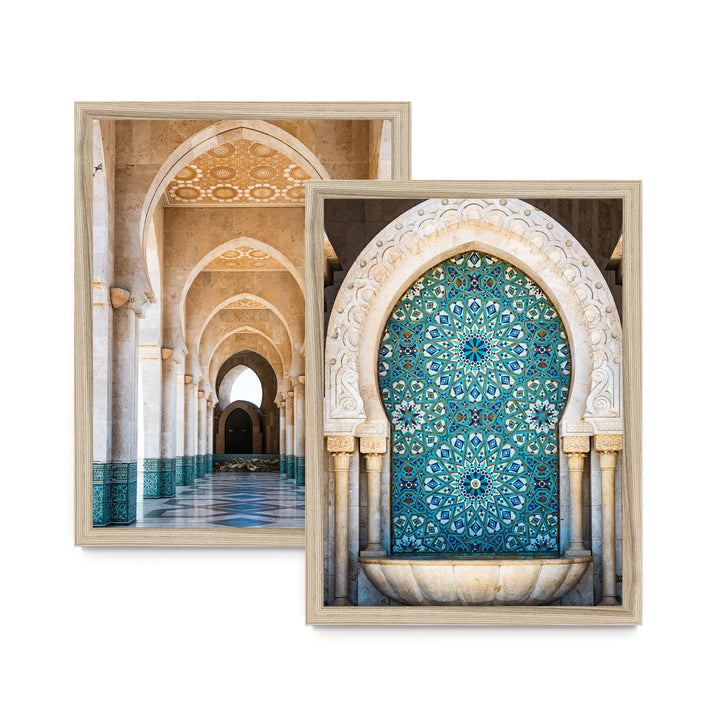 Moroccan Arches, Morocco – Print Set of 2 – fine art print set in natural frames, no mat