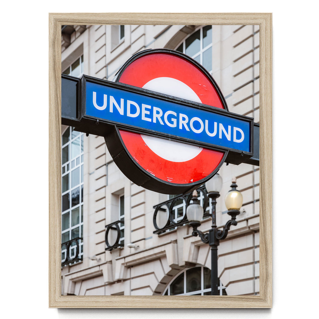 London Underground, England – fine art print in a natural frame, no mat