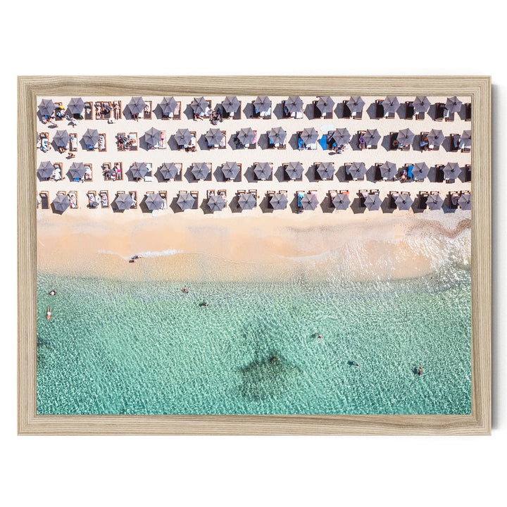 Mykonos Beach I, Elia, Greece – fine art print in a natural frame, no mat