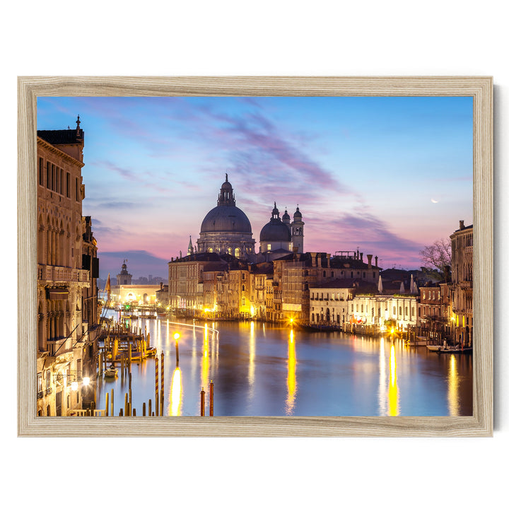 Dawn at the Accademia, Venice, Italy – fine art print in a natural frame, no mat