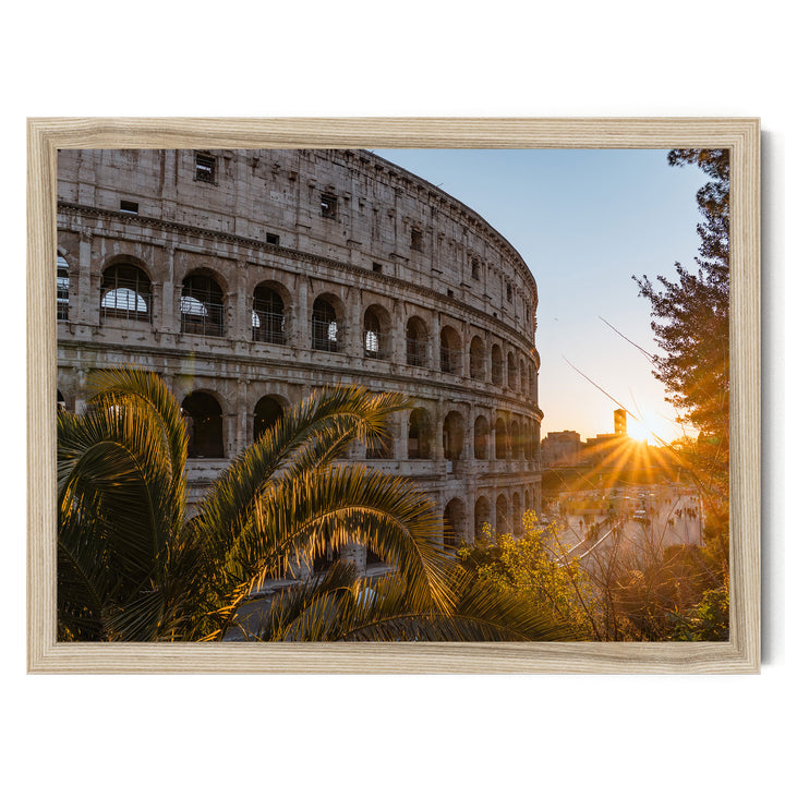 Colosseum at Sunset I, Rome, Italy – fine art print in a natural frame, no mat